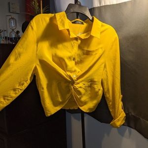 Akira Cropped Front Tie Blouse